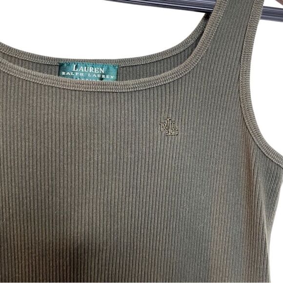 Ralph Lauren Vintage Ribbed Midi Dress Green Size Small Petite - Picture 5 of 5